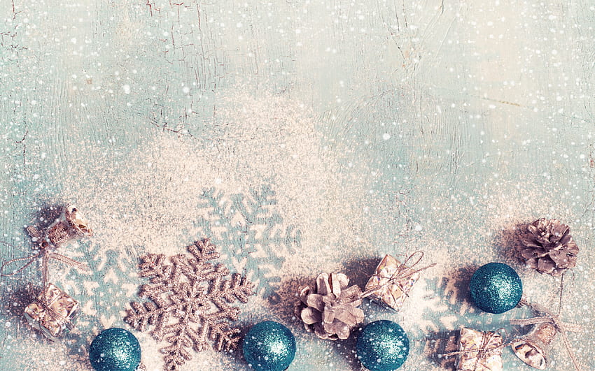 natalizio, inverno, fiocchi di neve, Felice Anno Nuovo, natalizio con fiocchi di neve, invernale, Buon Natale Sfondo HD