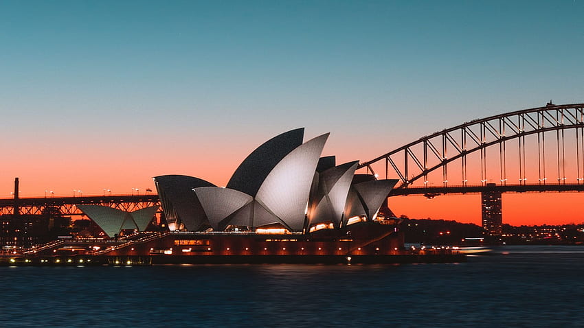 Sydney Opera House, Nachtstadt HD-Hintergrundbild