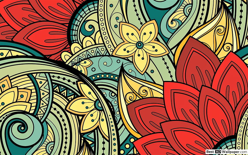 Artistic flower - mandala design HD wallpaper