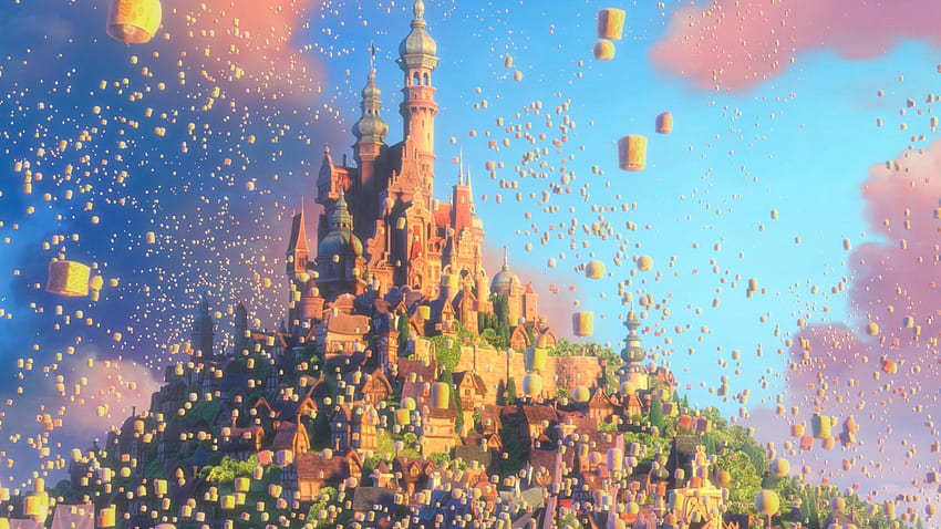 Карикатура - Disney Tangled Background - -, Tangled Castle HD тапет