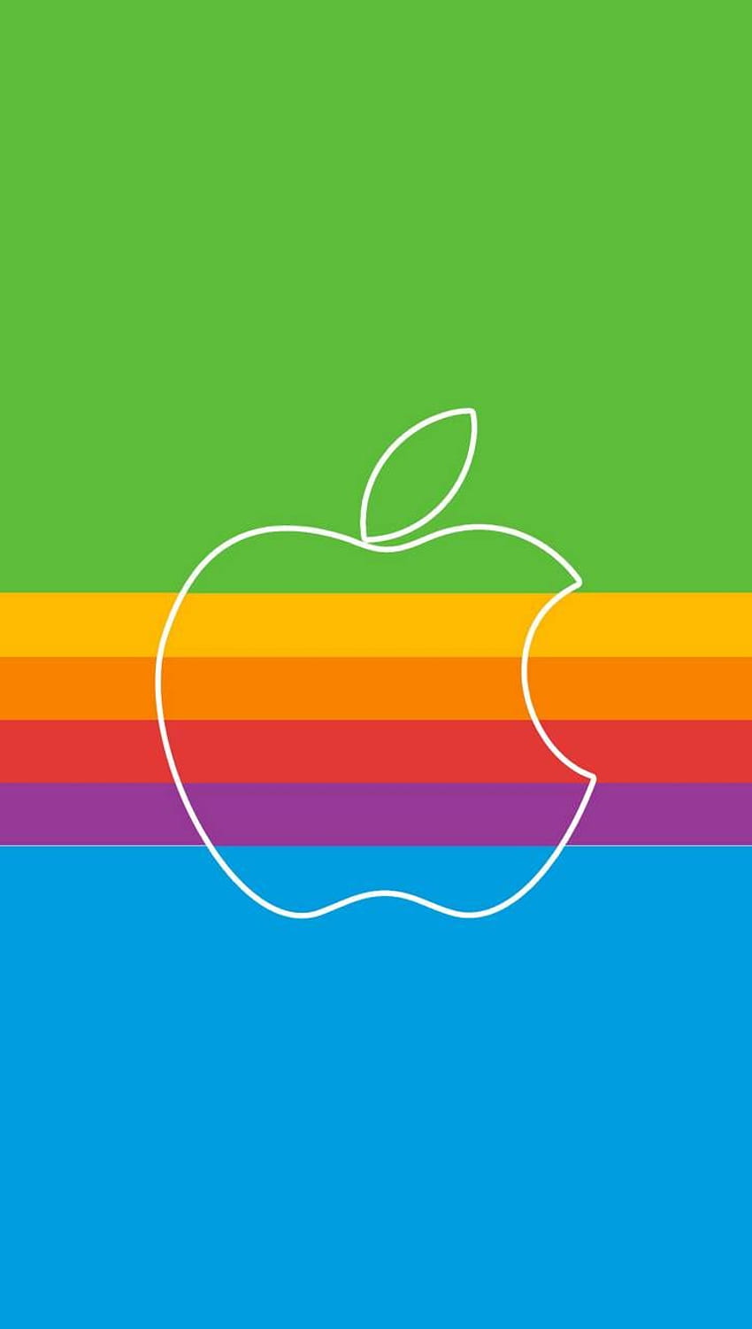 レトロなアップルのロゴ、古いアップルのロゴ HD電話の壁紙