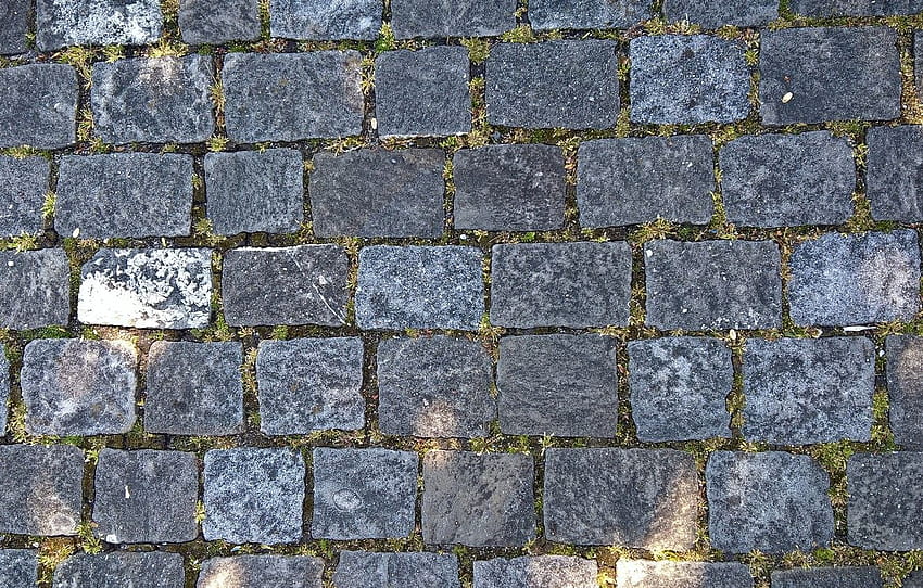 Gras, Straße, Grau, Textur, Hintergrund, Steine, Pflastersteine ​​Für , Abschnitt текстуры HD-Hintergrundbild