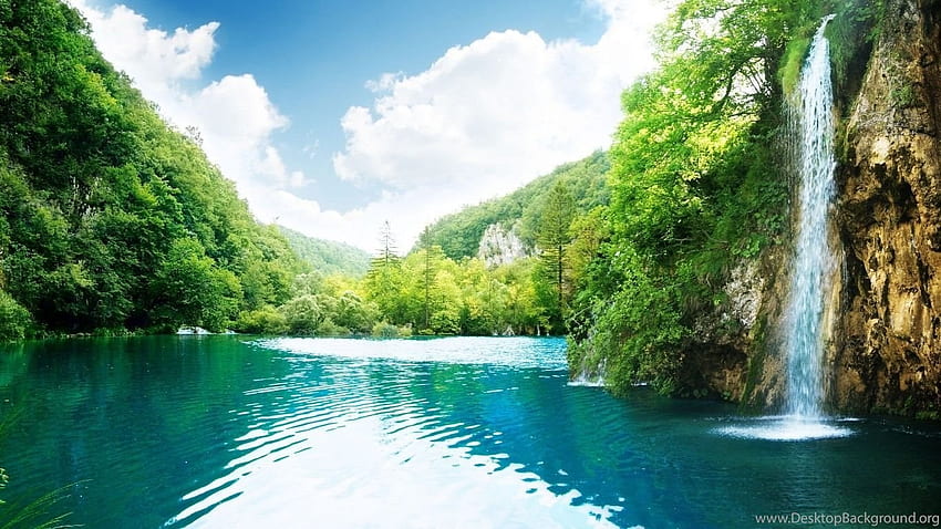 Wasserfall Landschaft Hintergrund HD-Hintergrundbild