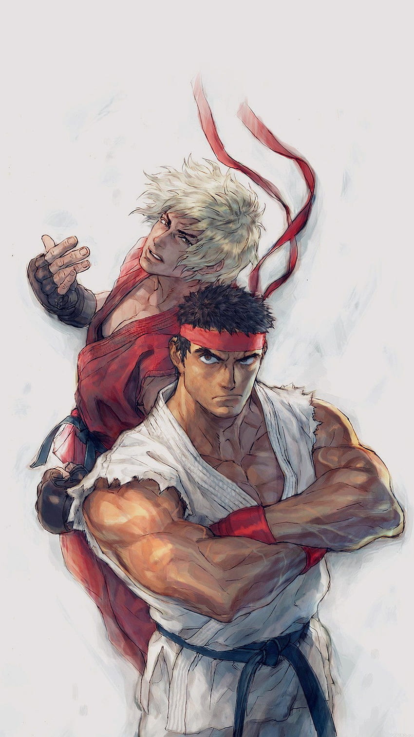 Anime Street Fighters Ryu Ken Art Illust Android wallpaper ponsel HD