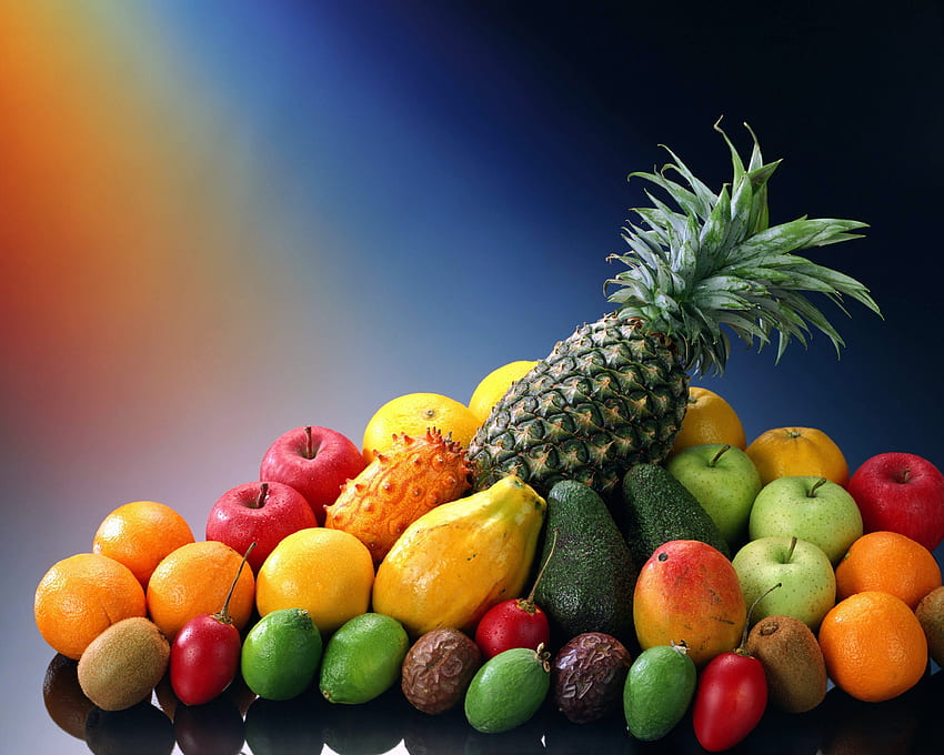 Frutas, Comida, Maçã, Kiwi, Abacate, Exótico, Abacaxi papel de parede HD