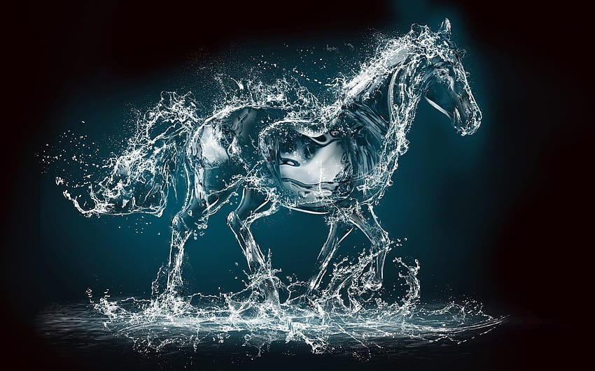 Arte creativo del caballo de agua para. s fondo de pantalla