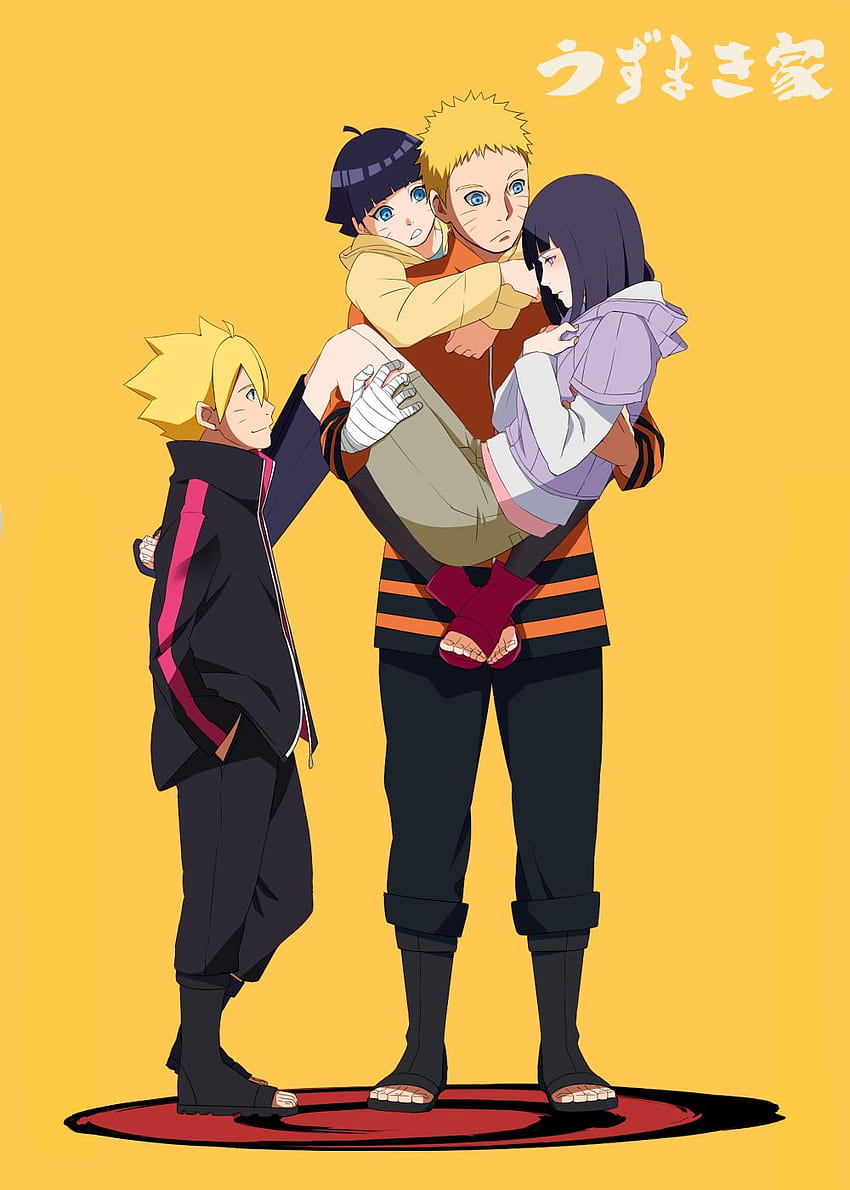 Naruto e Hinata - Desenho da Família Uzumaki em 3D