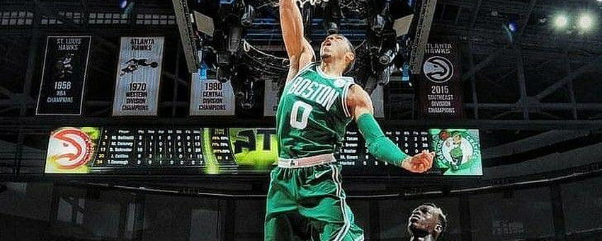 Slam Dunk par Jayson Tatum Boston Celtics pour Dual, Sports Dual Monitor Fond d'écran HD
