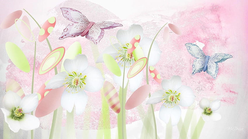 Pastellblumen, Pastellblumen HD-Hintergrundbild