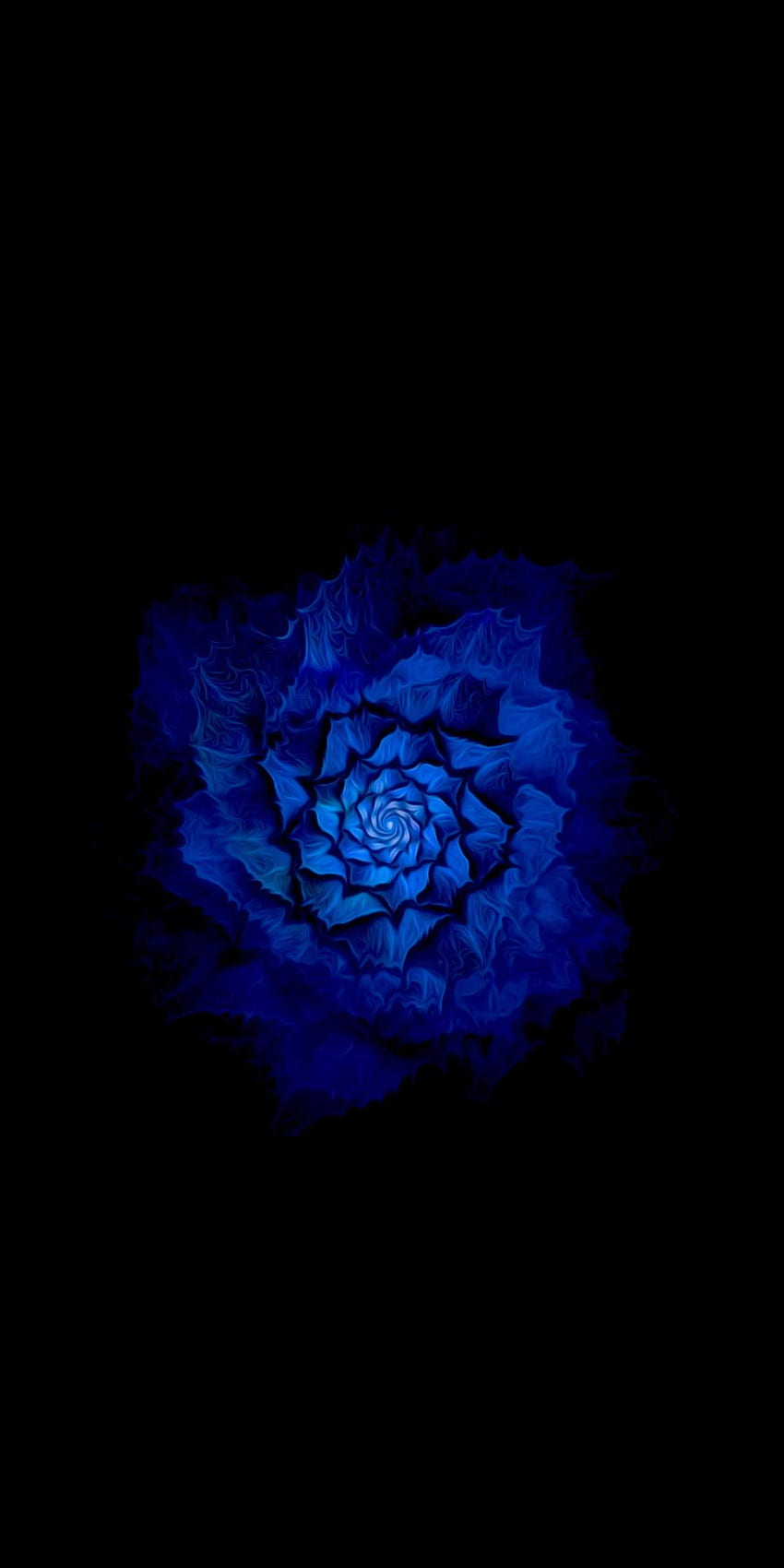 Flor AMOLED. Negro para móvil, para móvil, oscuro, Azul Amoled fondo de pantalla del teléfono