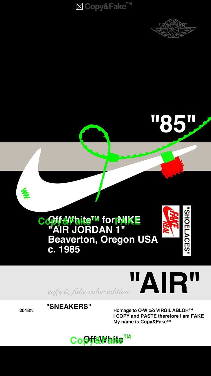 Off White™ X NIKE AJl Blk−A / Copy&Fake™ Color Edion::Click Here To Supreme Iphone. Streetwear , Supreme , Hype HD phone wallpaper