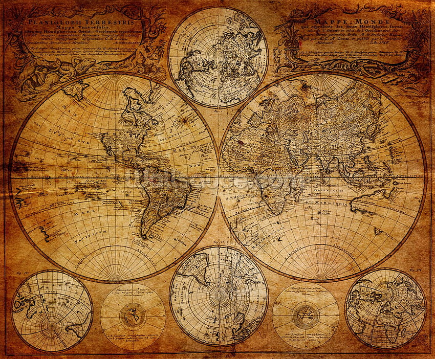 古い地球地図 1746 年、ビンテージ マップ 高画質の壁紙