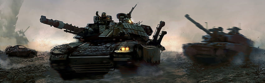 black battle tanks HD wallpaper