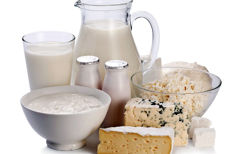 latte, formaggio, panna acida, latticini per , sezione еда Sfondo HD