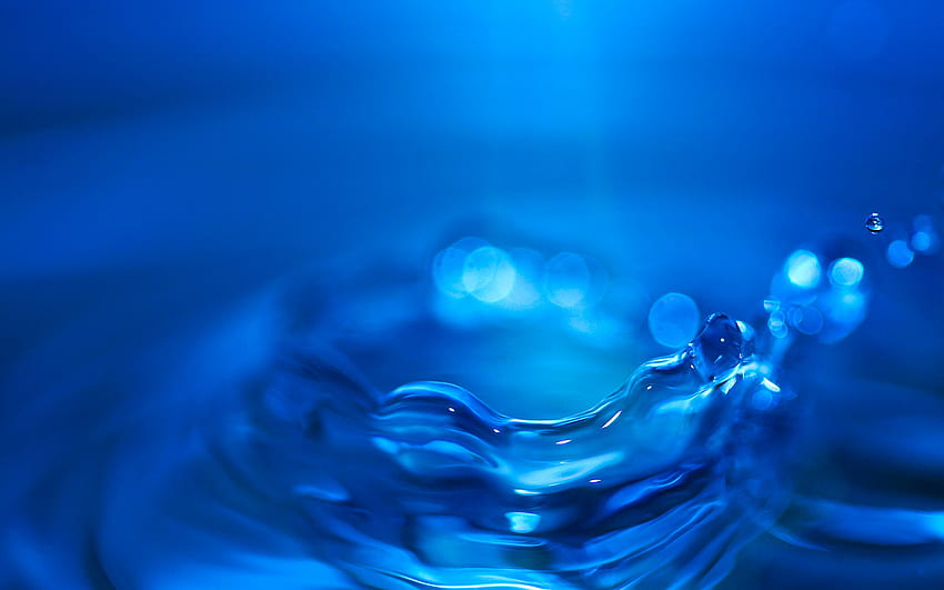 Background Blue Water Droplets, Blue Water Drops HD wallpaper