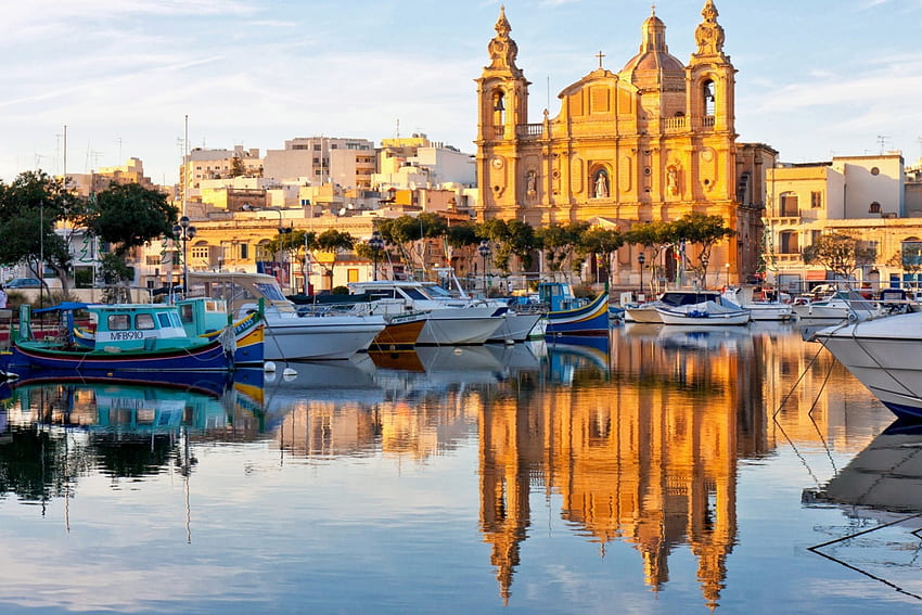 La Valette, Malte, mer, architecture, ville, Malte, voiliers, bateaux, nuages, voile, nature, ciel Fond d'écran HD