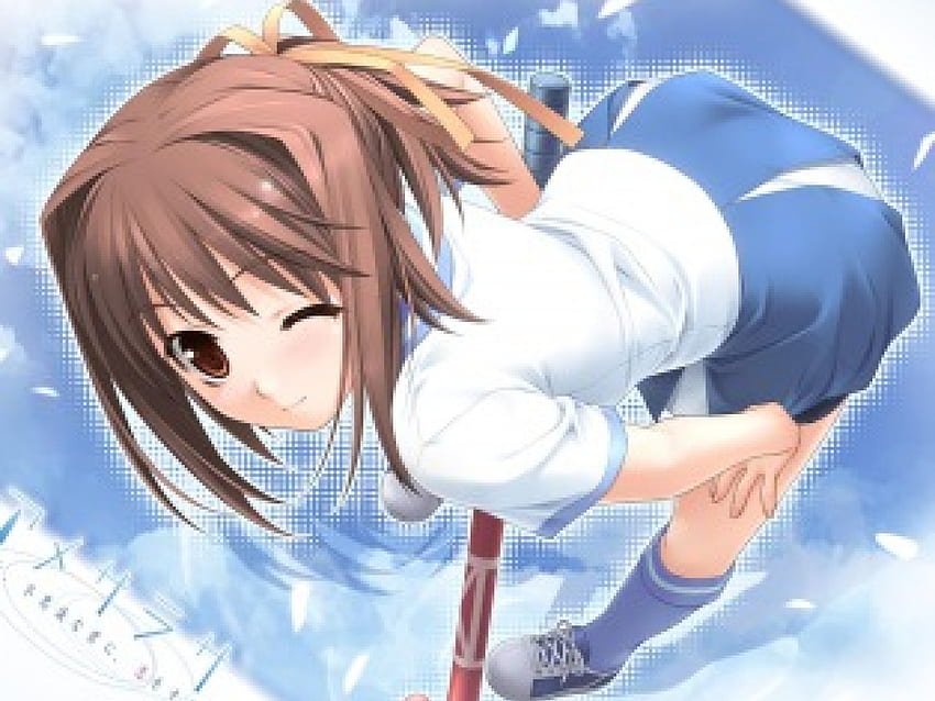 Wink, Anime Girl, Anime, lächle, erröte HD-Hintergrundbild