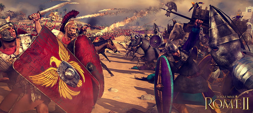 Total War: Rome II, game, battle, warrior, weapon, armor, Sword Battle HD wallpaper