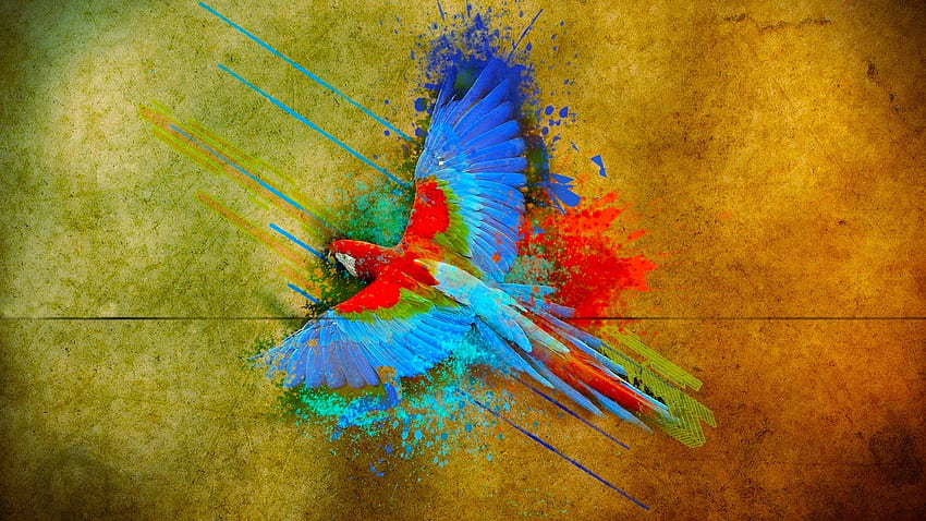 burung beo berwarna-warni terbang JPG 753 kB. Mocah, Parrot Linux Wallpaper HD