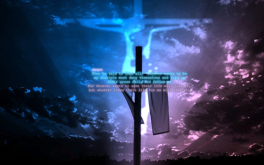 Krzyż chrześcijański, tło krzyża chrześcijańskiego dla systemu Windows, neon chrześcijański Tapeta HD