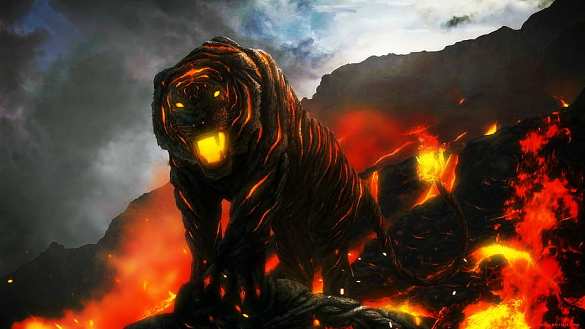 Tigre de lava: Tigre épico fondo de pantalla
