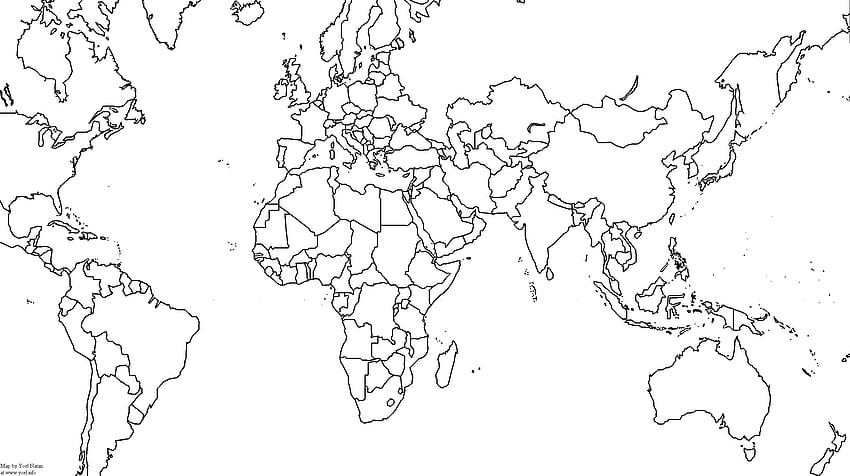世界の概要地図、白地図 高画質の壁紙
