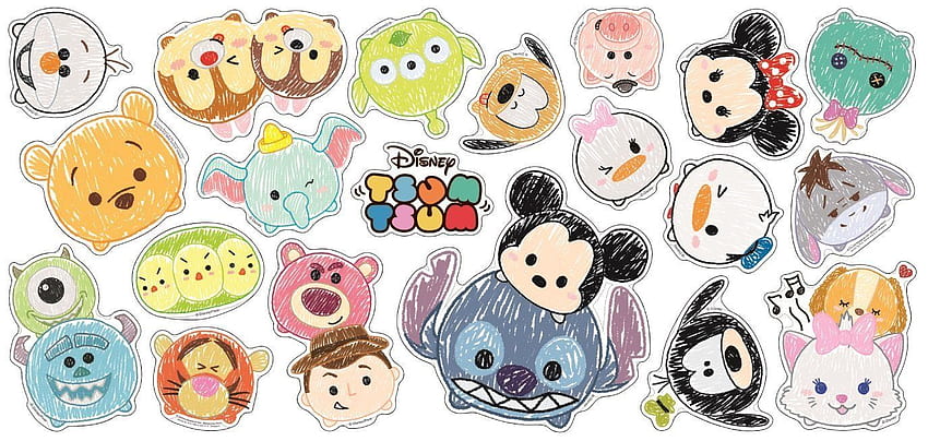Disney Tsum Tsum Decoration Sticker 20 Elements Decals - Disney Tsum Tsum Sticker - & Background HD wallpaper