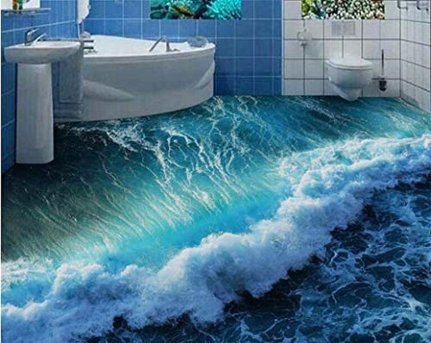 FSLUCKY 3D Esthetic Ocean Floor Sea Living Room 3D Design 3D Background C, Amazon Canada, Jacuzzi Fond d'écran HD