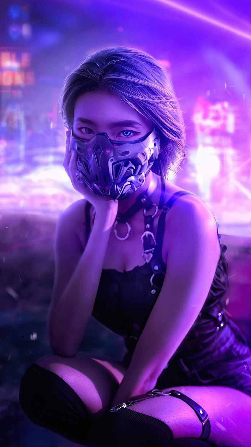 Cyberpunk Girl Mask - IPhone : iPhone HD phone wallpaper