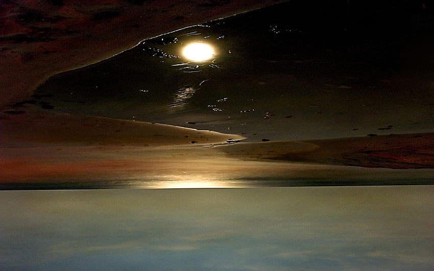 Ormond Beach Reverse Moonrise, ormond, reverse, moonrise, beach HD wallpaper