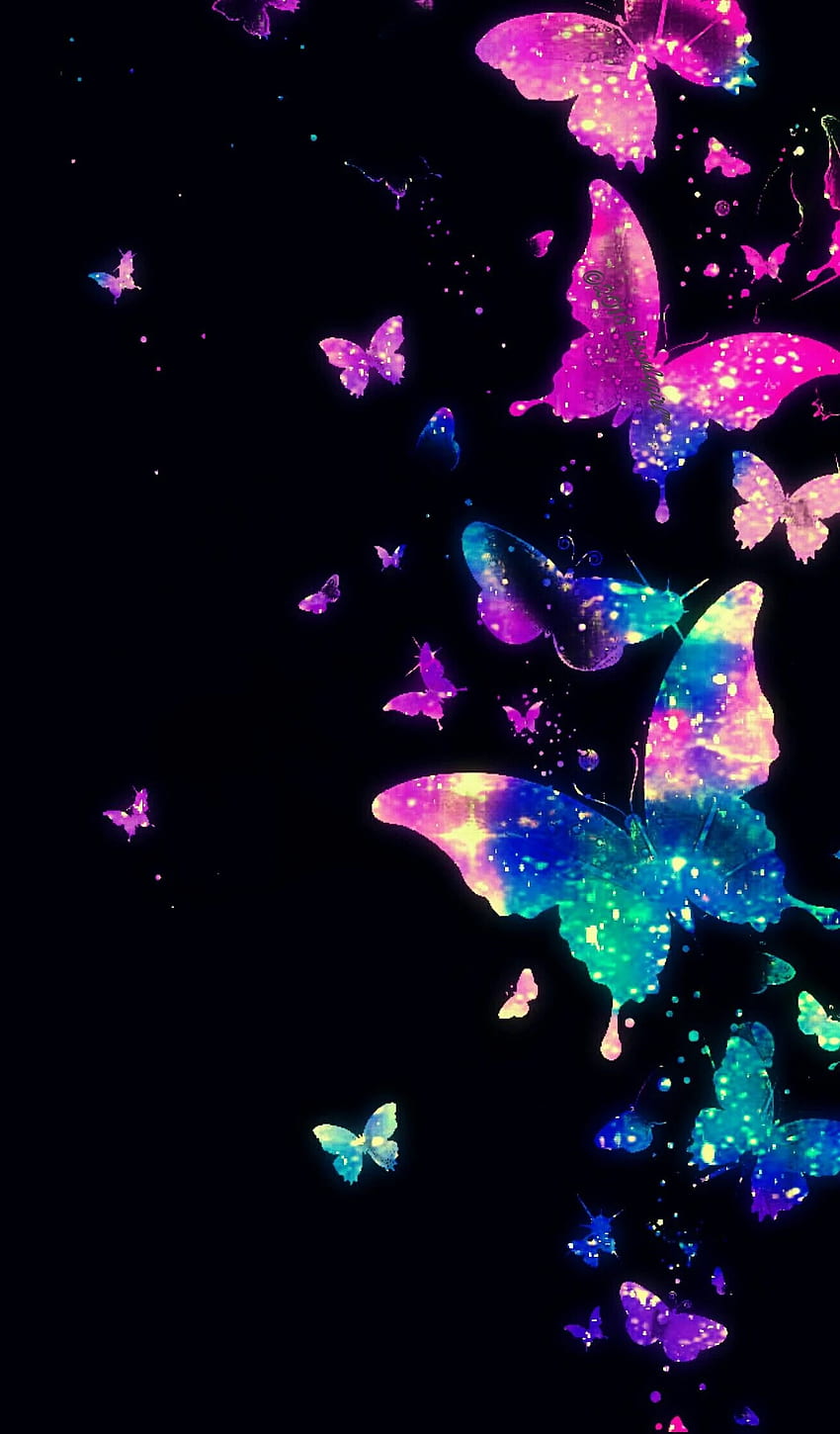 Butterfly wall galaxy I created!. . Galaxy, Turquoise Purple Butterfly HD phone wallpaper