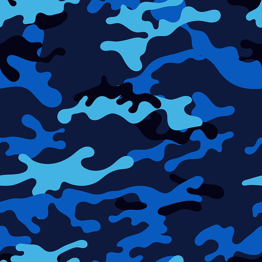 Camouflage bleu profond, motifs, force, militaire Fond d'écran de téléphone HD