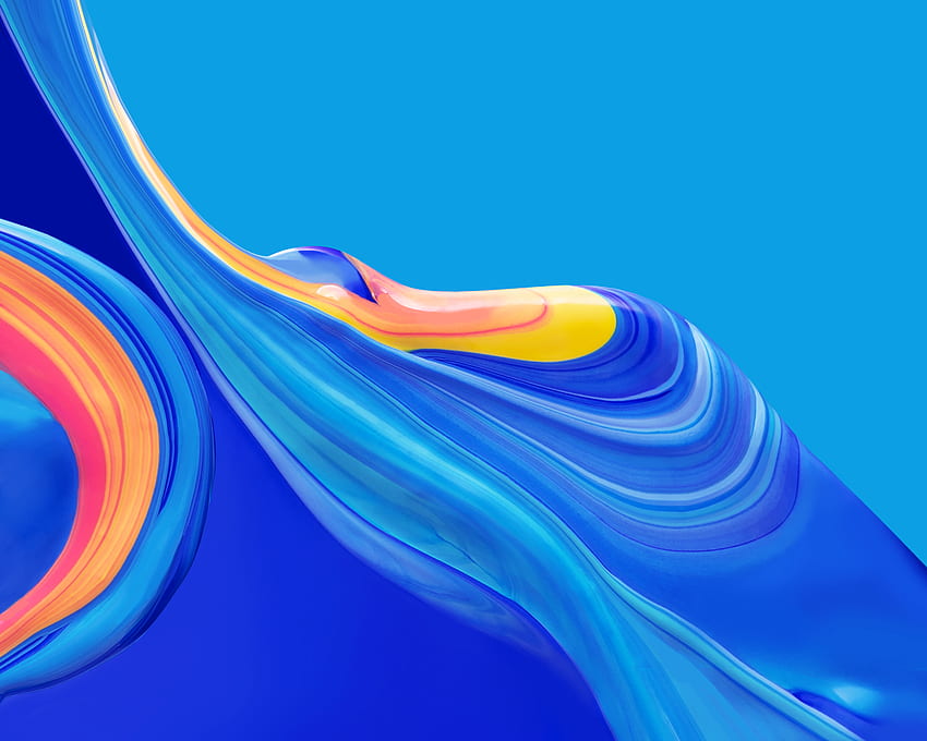 Blue waves, abstraction, Huawei Mediapad M6 HD wallpaper
