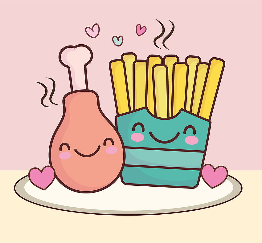 cute chicken french fries 2770761 Vector Art at Vecteezy, Cute French Fries HD wallpaper