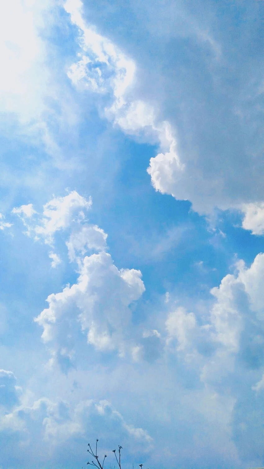 Nubes azules estéticas, nubes estéticas azules pastel fondo de pantalla del teléfono
