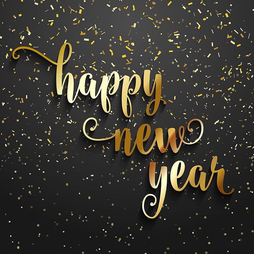 Happy New Year 2021 Vector, Greeting Cards - Wishes., Vintage Happy New Year wallpaper ponsel HD