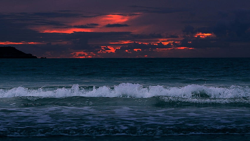 Бурен океан - плаж Тъмно, Естетично море HD тапет