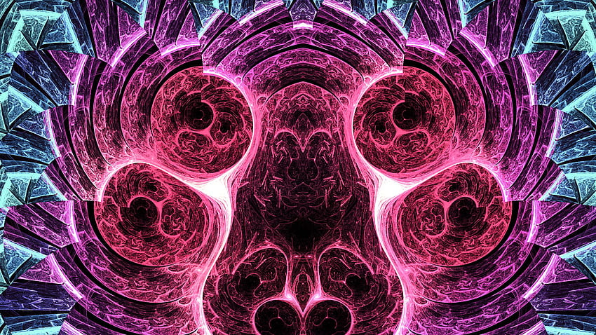 Pink, Purple, Blue, Kaleidoscope, Glow, Shapes, Abstraction Abstract HD wallpaper