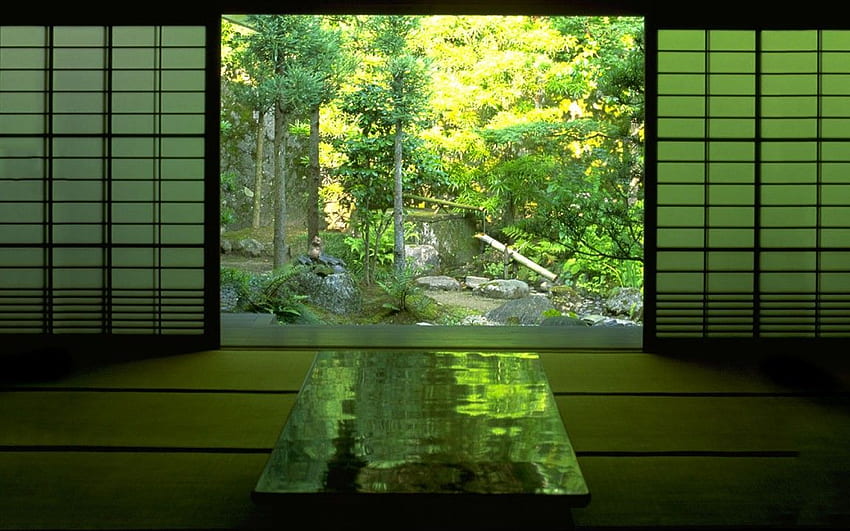 日本のリビングルーム、伝統的な日本家屋 高画質の壁紙