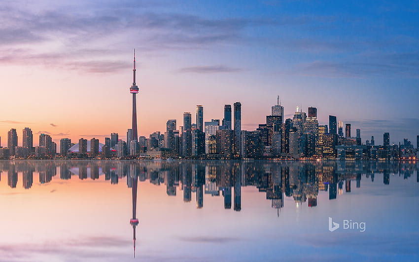 Skyline at sunset, Toronto, Canada - Bing HD wallpaper