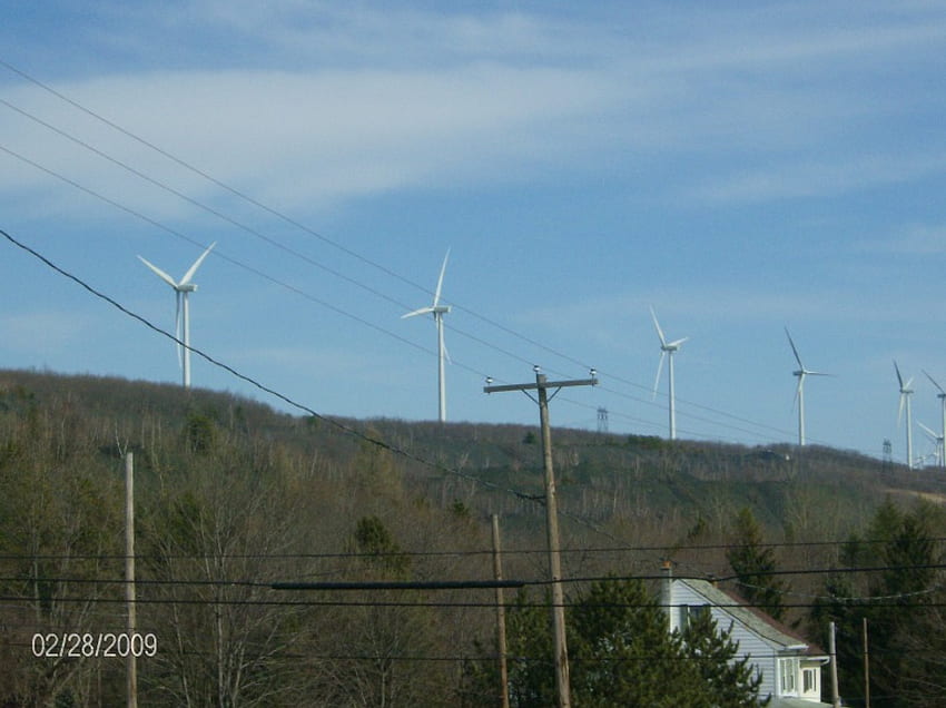 moinhos de vento, paisagem, moinhos de vento papel de parede HD