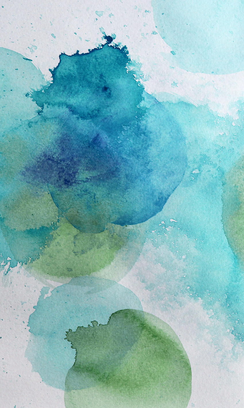 Abstract Watercolor Print Poster of Blues and Greens in 2020. Watercolor blue background, Blue green art, Green Watercolor, Green Watercolor HD電話の壁紙