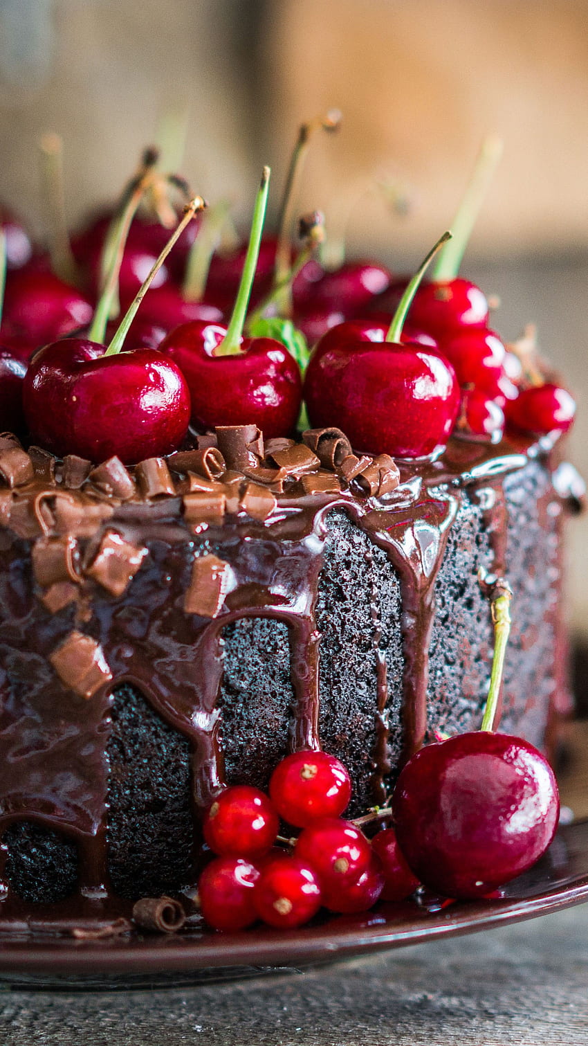 cake, receipt, chocolate, cherry, , Food HD phone wallpaper