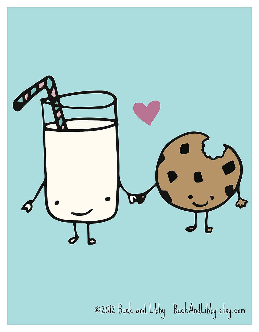 Galleta +leche. Kawaii. Illustrations, Printing and Kawaii, Cute Cookie HD phone wallpaper