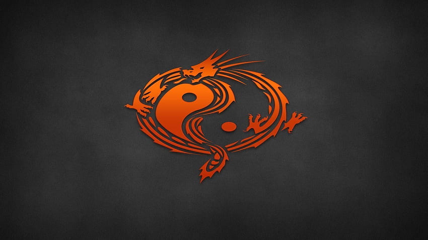 Yin Yang Dragon, Chinese Dragon and Tiger HD wallpaper