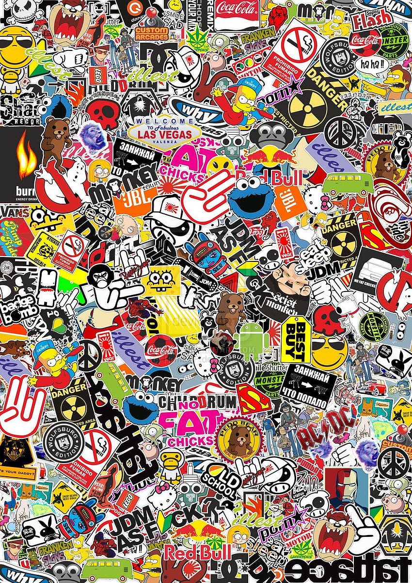 Sticker Bomb, Sticker Laptop HD phone wallpaper