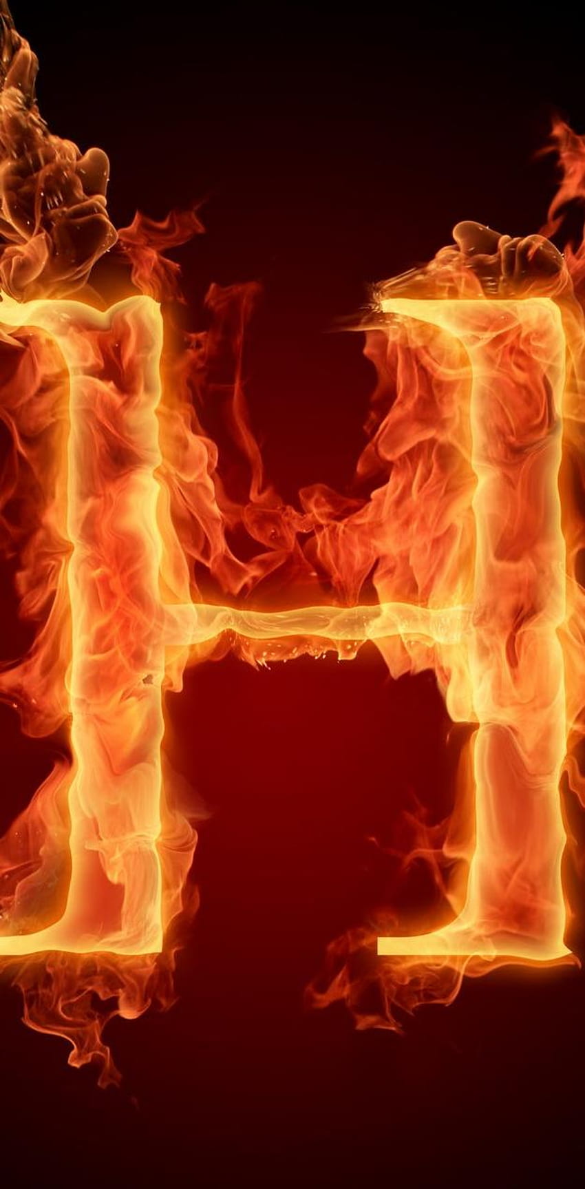 Buchstabe H im Feuer, Feueralphabet HD-Handy-Hintergrundbild