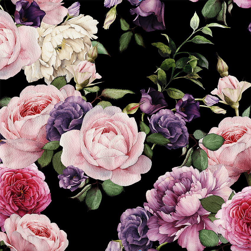 Vintage Floral - Scuro – Shop Project Nursery, Black Vintage Flower Sfondo del telefono HD
