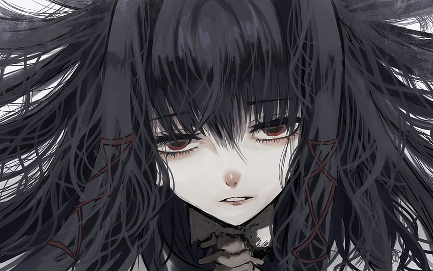 Anime Girl, Gotyckie, Zbliżenia, Depresja, Czarne • Dla Ciebie Na urządzenia mobilne, Śliczne Anime Girls Gothic Tapeta HD