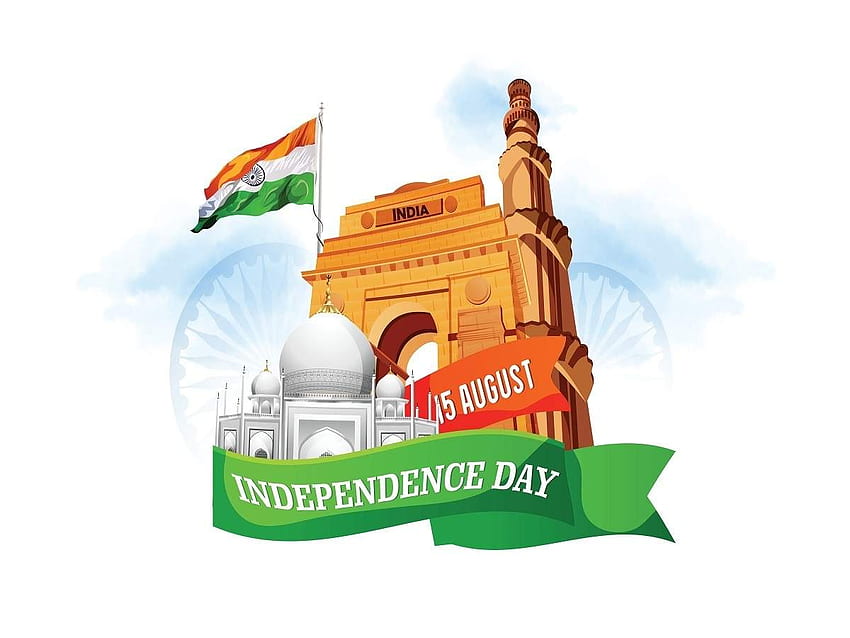 Indian Independence Day Independence Day 2020 India India 15 August, August  15, Republic Day, Red Fort, Flag Of India, Drawing transparent background  PNG clipart | HiClipart